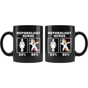 RobustCreative-Nephrology Nurse Dabbing Unicorn 80 20 Principle Superhero Girl Womens - 11oz Black Mug Medical Personnel Gift Idea