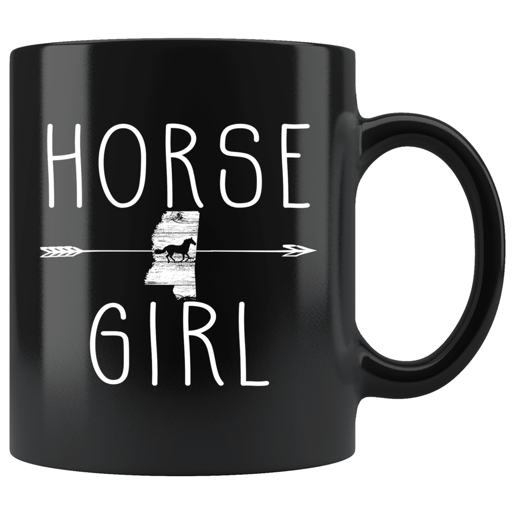 RobustCreative-Mississippi Horse Girl Gifts Mississippian Shape Country for women - 11oz Black Mug Riding Lover Gift Idea