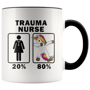 RobustCreative-Trauma Nurse Dabbing Unicorn 80 20 Principle Superhero Girl Womens - 11oz Accent Mug Medical Personnel Gift Idea