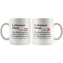Load image into Gallery viewer, RobustCreative-Lebanese Mom Definition Lebanon Flag Mothers Day - 11oz White Mug family reunion gifts Gift Idea
