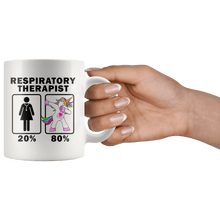 Load image into Gallery viewer, RobustCreative-Respiratory Therapist Dabbing Unicorn 20 80 Principle Superhero Girl Womens - 11oz White Mug Medical Personnel Gift Idea
