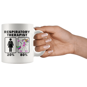 RobustCreative-Respiratory Therapist Dabbing Unicorn 20 80 Principle Superhero Girl Womens - 11oz White Mug Medical Personnel Gift Idea