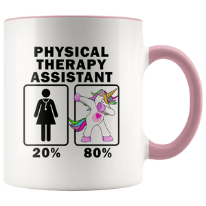 RobustCreative-Physical Therapy Assistant Dabbing Unicorn 20 80 Principle Superhero Girl Womens - 11oz Accent Mug Medical Personnel Gift Idea