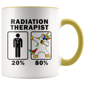 RobustCreative-Radiation Therapist Dabbing Unicorn 80 20 Principle Graduation Gift Mens - 11oz Accent Mug Medical Personnel Gift Idea