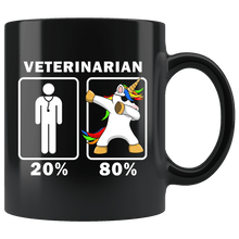 Load image into Gallery viewer, RobustCreative-Veterinarian Dabbing Unicorn 80 20 Principle Graduation Gift Mens - 11oz Black Mug Medical Personnel Gift Idea
