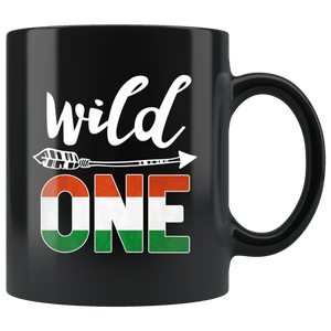 RobustCreative-Hungary Wild One Birthday Outfit 1 Hungarian Flag Black 11oz Mug Gift Idea
