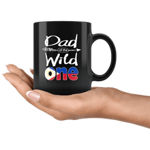 Load image into Gallery viewer, RobustCreative-Filipino Pinoy Dad of the Wild One Birthday Philippines Flag Black 11oz Mug Gift Idea
