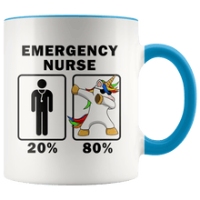 Load image into Gallery viewer, RobustCreative-Emergency Nurse Dabbing Unicorn 80 20 Principle Graduation Gift Mens - 11oz Accent Mug Medical Personnel Gift Idea
