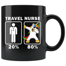 Load image into Gallery viewer, RobustCreative-Travel Nurse Dabbing Unicorn 80 20 Principle Graduation Gift Mens - 11oz Black Mug Medical Personnel Gift Idea
