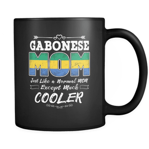 RobustCreative-Best Mom Ever is from Gabon - Gabonese Flag 11oz Funny Black Coffee Mug - Mothers Day Independence Day - Women Men Friends Gift - Both Sides Printed (Distressed)