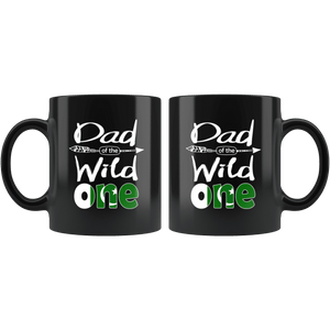 RobustCreative-Pakistani Dad of the Wild One Birthday Pakistan Flag Black 11oz Mug Gift Idea