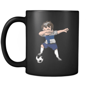 RobustCreative-Dabbing Soccer Boys Finland Finn Helsinki Gift National Soccer Tournament Game 11oz Black Coffee Mug ~ Both Sides Printed