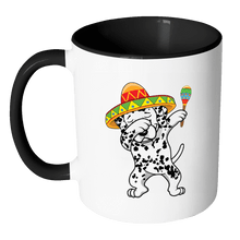 Load image into Gallery viewer, RobustCreative-Dabbing Dalmatian Dog in Sombrero - Cinco De Mayo Mexican Fiesta - Dab Dance Mexico Party - 11oz Black &amp; White Funny Coffee Mug Women Men Friends Gift ~ Both Sides Printed
