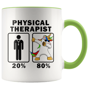 RobustCreative-Physical Therapist Dabbing Unicorn 80 20 Principle Graduation Gift Mens - 11oz Accent Mug Medical Personnel Gift Idea