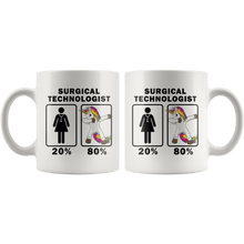 Load image into Gallery viewer, RobustCreative-Surgical Technologist Dabbing Unicorn 80 20 Principle Superhero Girl Womens - 11oz White Mug Medical Personnel Gift Idea
