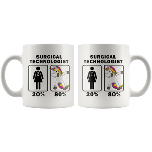 RobustCreative-Surgical Technologist Dabbing Unicorn 80 20 Principle Superhero Girl Womens - 11oz White Mug Medical Personnel Gift Idea