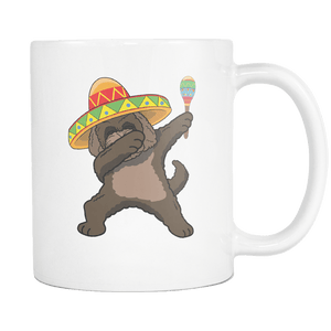 RobustCreative-Dabbing Labradoodle Dog in Sombrero - Cinco De Mayo Mexican Fiesta - Dab Dance Mexico Party - 11oz White Funny Coffee Mug Women Men Friends Gift ~ Both Sides Printed