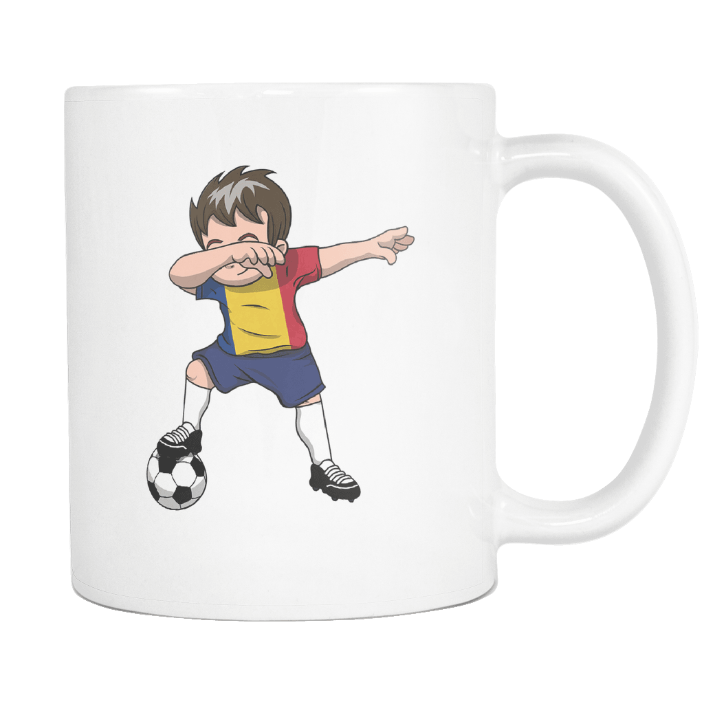 RobustCreative-Dabbing Soccer Boys Romania Romanian Bucharest Gift National Soccer Tournament Game 11oz White Coffee Mug ~ Both Sides Printed