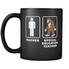 Load image into Gallery viewer, RobustCreative-Special Education Teacher Bigfoot Sasquatch - Teacher Appreciation 11oz Funny Black Coffee Mug - Teach Tiny Humans Teaching Students First Last Day - Friends Gift - Both Sides Printed
