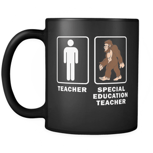 RobustCreative-Special Education Teacher Bigfoot Sasquatch - Teacher Appreciation 11oz Funny Black Coffee Mug - Teach Tiny Humans Teaching Students First Last Day - Friends Gift - Both Sides Printed