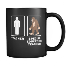Load image into Gallery viewer, RobustCreative-Special Education Teacher Bigfoot Sasquatch - Teacher Appreciation 11oz Funny Black Coffee Mug - Teach Tiny Humans Teaching Students First Last Day - Friends Gift - Both Sides Printed
