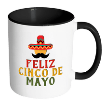 Load image into Gallery viewer, RobustCreative-Feliz Mustache  - Cinco De Mayo Mexican Fiesta - No Siesta Mexico Party - 11oz Black &amp; White Funny Coffee Mug Women Men Friends Gift ~ Both Sides Printed
