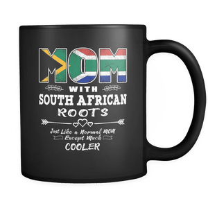 RobustCreative-Best Mom Ever with South African Roots - South Africa Flag 11oz Funny Black Coffee Mug - Mothers Day Independence Day - Women Men Friends Gift - Both Sides Printed (Distressed)