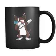 Load image into Gallery viewer, RobustCreative-Dabbing Bull Terrier Dog America Flag - Patriotic Merica Murica Pride - 4th of July USA Independence Day - 11oz Black Funny Coffee Mug Women Men Friends Gift ~ Both Sides Printed
