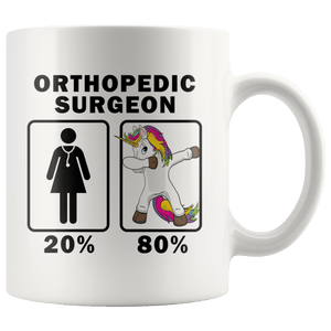 RobustCreative-Orthopedic Surgeon Dabbing Unicorn 80 20 Principle Superhero Girl Womens - 11oz White Mug Medical Personnel Gift Idea