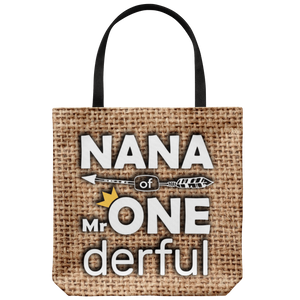 RobustCreative-Nana of Mr Onederful Crown 1st Birthday Boy Im One Outfit Tote Bag Gift Idea