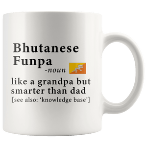 RobustCreative-Bhutanese Funpa Definition Bhutan Flag Grandpa Day - 11oz White Mug family reunion gifts Gift Idea