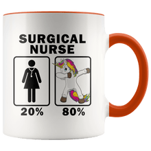 Load image into Gallery viewer, RobustCreative-Surgical Nurse Dabbing Unicorn 80 20 Principle Superhero Girl Womens - 11oz Accent Mug Medical Personnel Gift Idea
