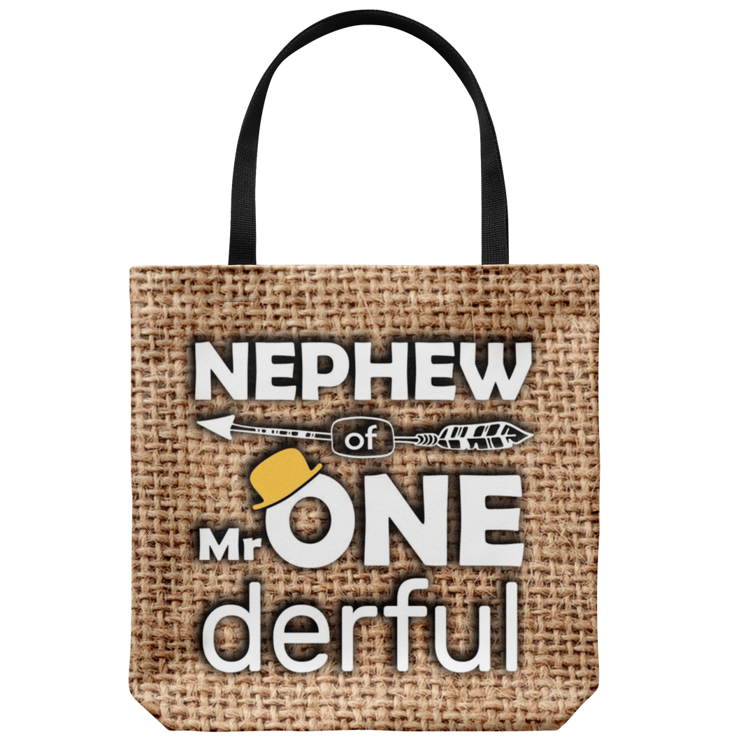 RobustCreative-Nephew of Mr Onederful  1st Birthday Baby Boy Outfit Tote Bag Gift Idea
