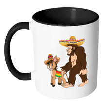 Load image into Gallery viewer, RobustCreative-Bigfoot Sasquatch Donkey - Cinco De Mayo Mexican Fiesta - No Siesta Mexico Party - 11oz Black &amp; White Funny Coffee Mug Women Men Friends Gift ~ Both Sides Printed
