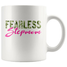 Load image into Gallery viewer, RobustCreative-Fearless Stepmom Camo Hard Charger Veterans Day - Military Family 11oz White Mug Retired or Deployed support troops Gift Idea - Both Sides Printed
