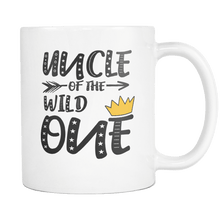 Load image into Gallery viewer, RobustCreative-Uncle of The Wild One Queen King - Funny Family 11oz Funny White Coffee Mug - 1st Birthday Party Gift - Women Men Friends Gift - Both Sides Printed (Distressed)

