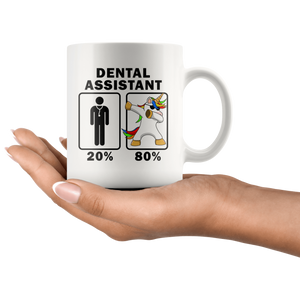 RobustCreative-Dental Assistant Dabbing Unicorn 80 20 Principle Graduation Gift Mens - 11oz White Mug Medical Personnel Gift Idea