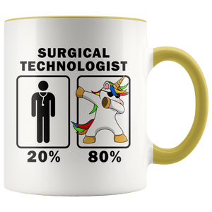 RobustCreative-Surgical Technologist Dabbing Unicorn 80 20 Principle Graduation Gift Mens - 11oz Accent Mug Medical Personnel Gift Idea