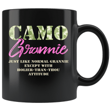 Load image into Gallery viewer, RobustCreative-Military Grannie Just Like Normal Camouflage Camo - Military Family 11oz Black Mug Deployed Duty Forces support troops CONUS Gift Idea - Both Sides Printed
