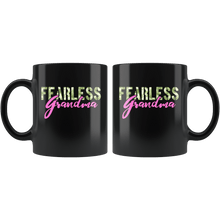 Load image into Gallery viewer, RobustCreative-Fearless Grandma Camo Hard Charger Veterans Day - Military Family 11oz Black Mug Retired or Deployed support troops Gift Idea - Both Sides Printed
