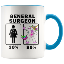 Load image into Gallery viewer, RobustCreative-General Surgeon Dabbing Unicorn 20 80 Principle Superhero Girl Womens - 11oz Accent Mug Medical Personnel Gift Idea
