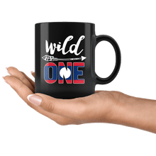 Load image into Gallery viewer, RobustCreative-Laos Wild One Birthday Outfit 1 Lao Flag Black 11oz Mug Gift Idea
