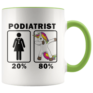 RobustCreative-Podiatrist Dabbing Unicorn 80 20 Principle Superhero Girl Womens - 11oz Accent Mug Medical Personnel Gift Idea