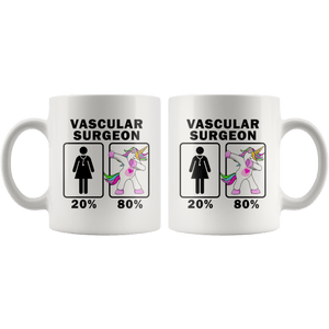 RobustCreative-Vascular Surgeon Dabbing Unicorn 20 80 Principle Superhero Girl Womens - 11oz White Mug Medical Personnel Gift Idea