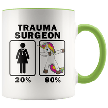 Load image into Gallery viewer, RobustCreative-Trauma Surgeon Dabbing Unicorn 80 20 Principle Superhero Girl Womens - 11oz Accent Mug Medical Personnel Gift Idea
