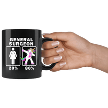 Load image into Gallery viewer, RobustCreative-General Surgeon Dabbing Unicorn 20 80 Principle Superhero Girl Womens - 11oz Black Mug Medical Personnel Gift Idea
