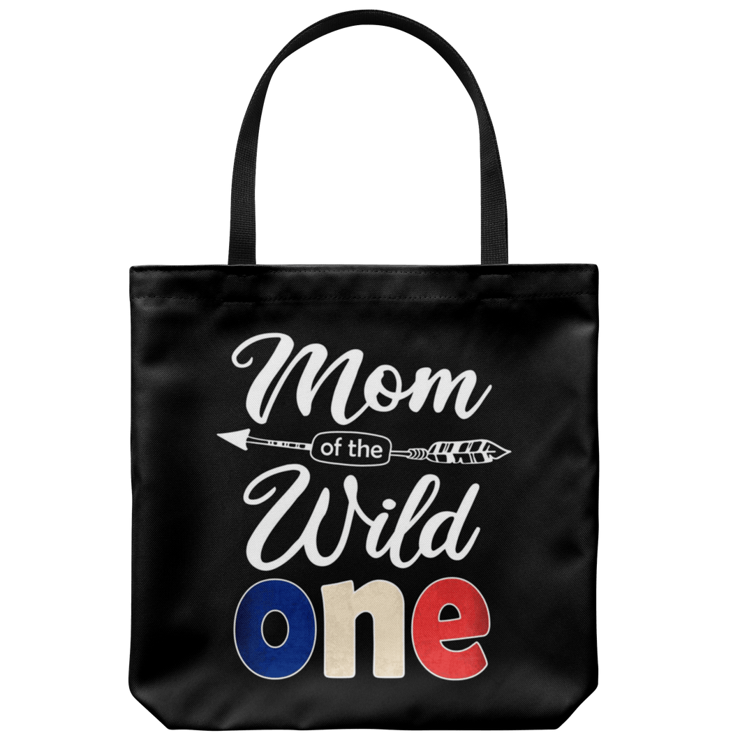 RobustCreative-French Mom of the Wild One Birthday France Flag Tote Bag Gift Idea