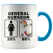 Load image into Gallery viewer, RobustCreative-General Surgeon Dabbing Unicorn 80 20 Principle Superhero Girl Womens - 11oz Accent Mug Medical Personnel Gift Idea
