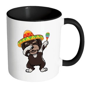 RobustCreative-Dabbing Havanese Dog in Sombrero - Cinco De Mayo Mexican Fiesta - Dab Dance Mexico Party - 11oz Black & White Funny Coffee Mug Women Men Friends Gift ~ Both Sides Printed
