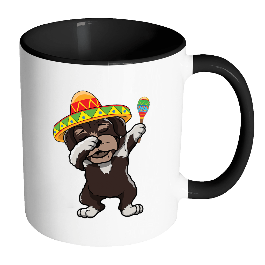 RobustCreative-Dabbing Havanese Dog in Sombrero - Cinco De Mayo Mexican Fiesta - Dab Dance Mexico Party - 11oz Black & White Funny Coffee Mug Women Men Friends Gift ~ Both Sides Printed